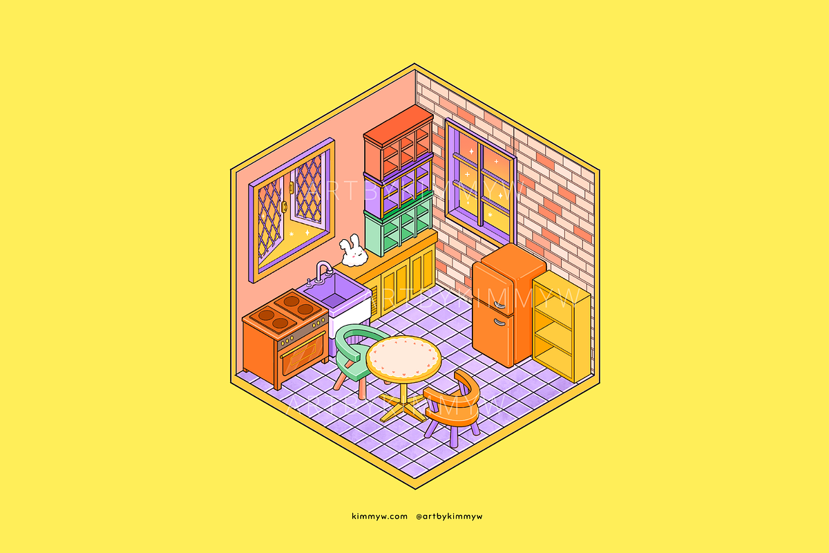 Procreate Isometric Cafe Stamp Pack, a Brush Add-On by Artbykimmyw (Photo 4 of 10)