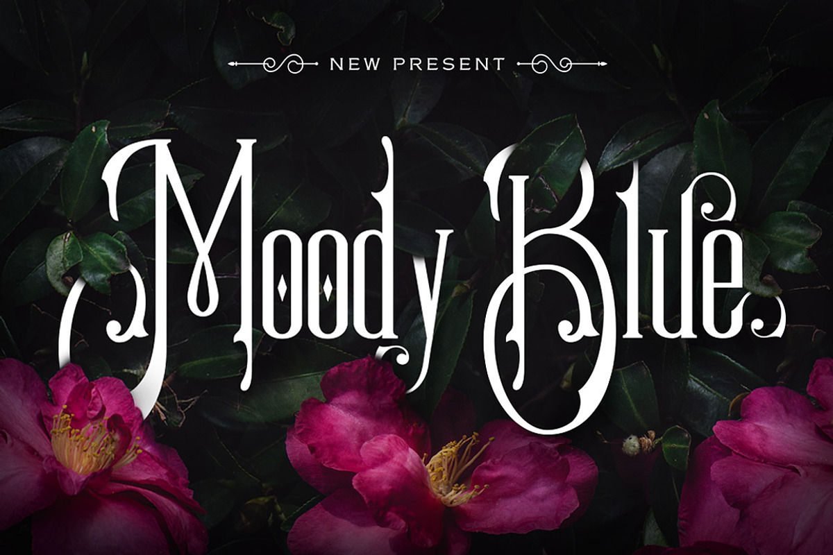 Moody Blue | An Elegant Vintage Font