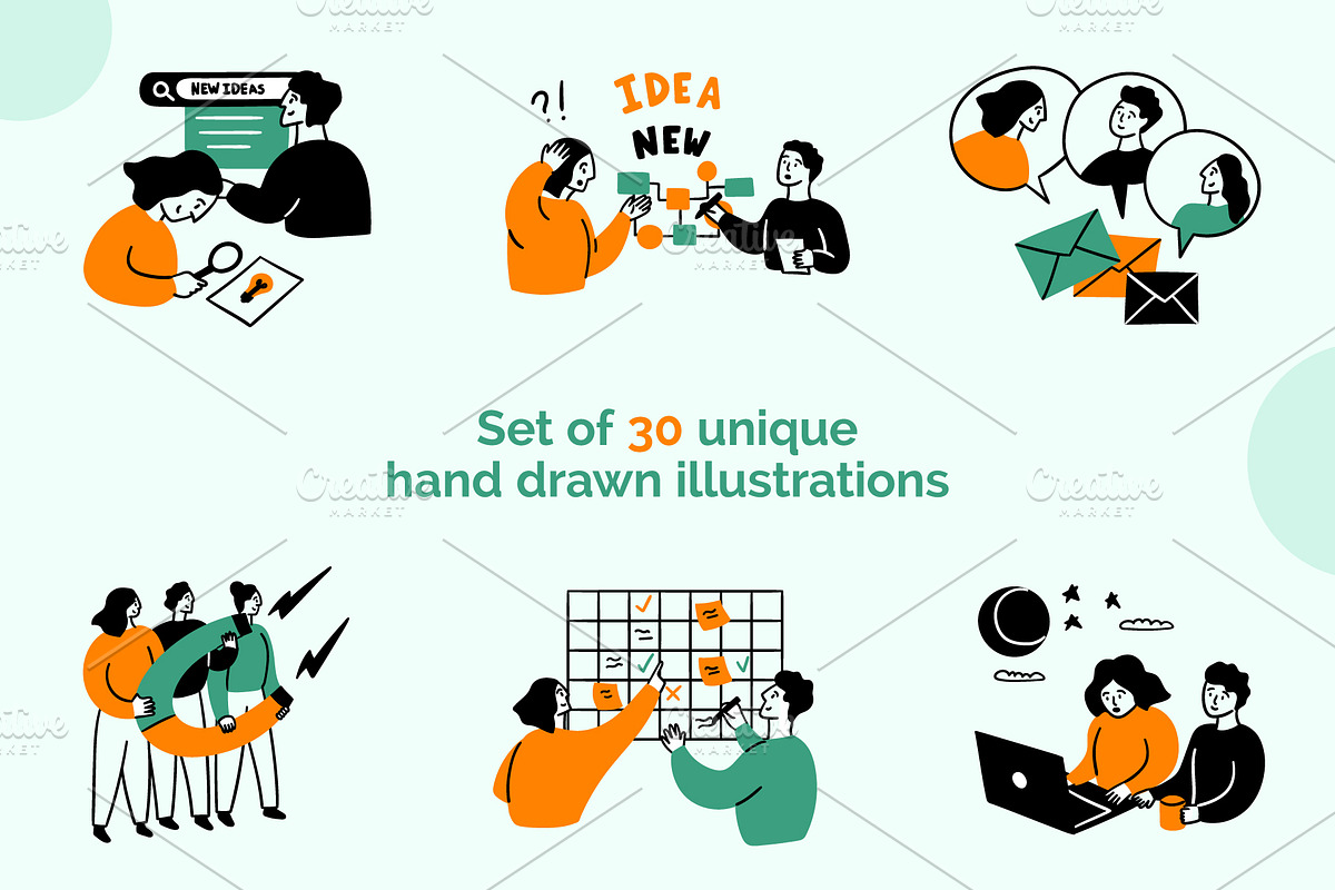 Teamwork Concept Set Vector, an Object Graphic by 35lab (Photo 2 of 6)
