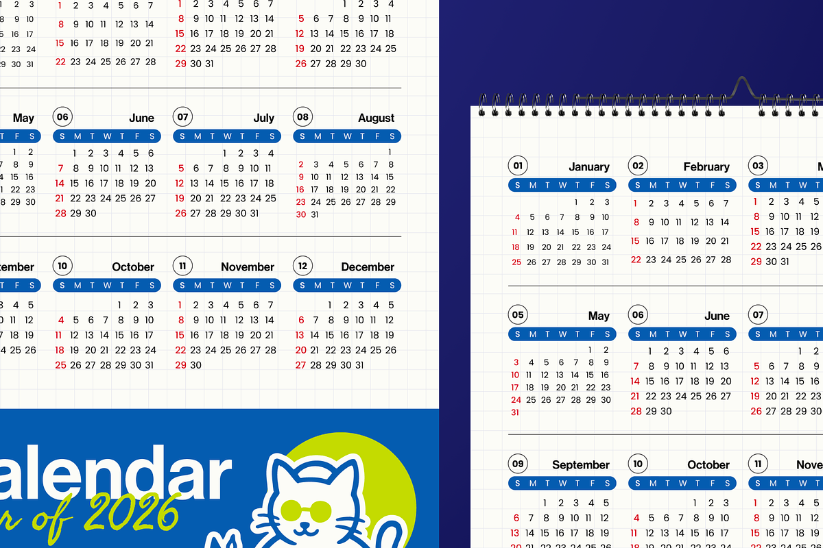 Creative Cat Calendar 2026, a Print Template by Annora Studio (Photo 5 of 6)