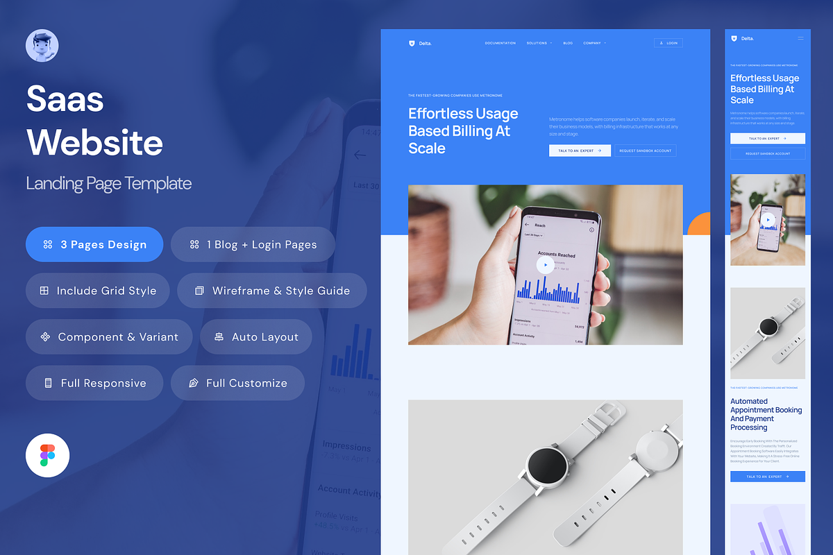Delta - Saas Website Template, a Landing Page Template by andrisetiawannn (Photo 1 of 8)