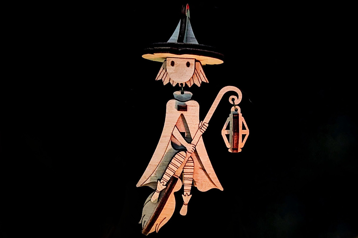 Halloween Witch Ornament - Laser Cut, an Object Graphic by VectorPainter (Photo 6 of 19)