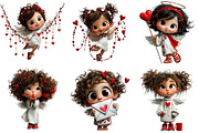 Whimsical Valentine Angel Clipart, an Illustration by DreamArtGraphic (Thumbnail 4 of 4)