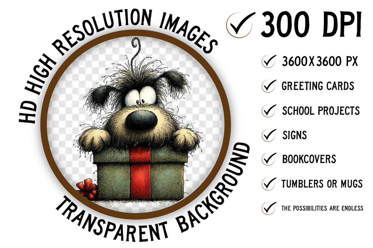 Whimsical Christmas Dog Clipart, an Illustration by Craft Nest (Photo 2 of 10)