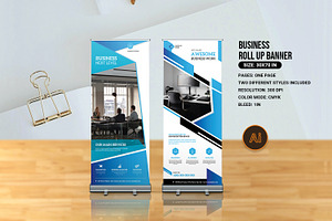 Business Roll Up Banner, a Stationery Template by retrographix