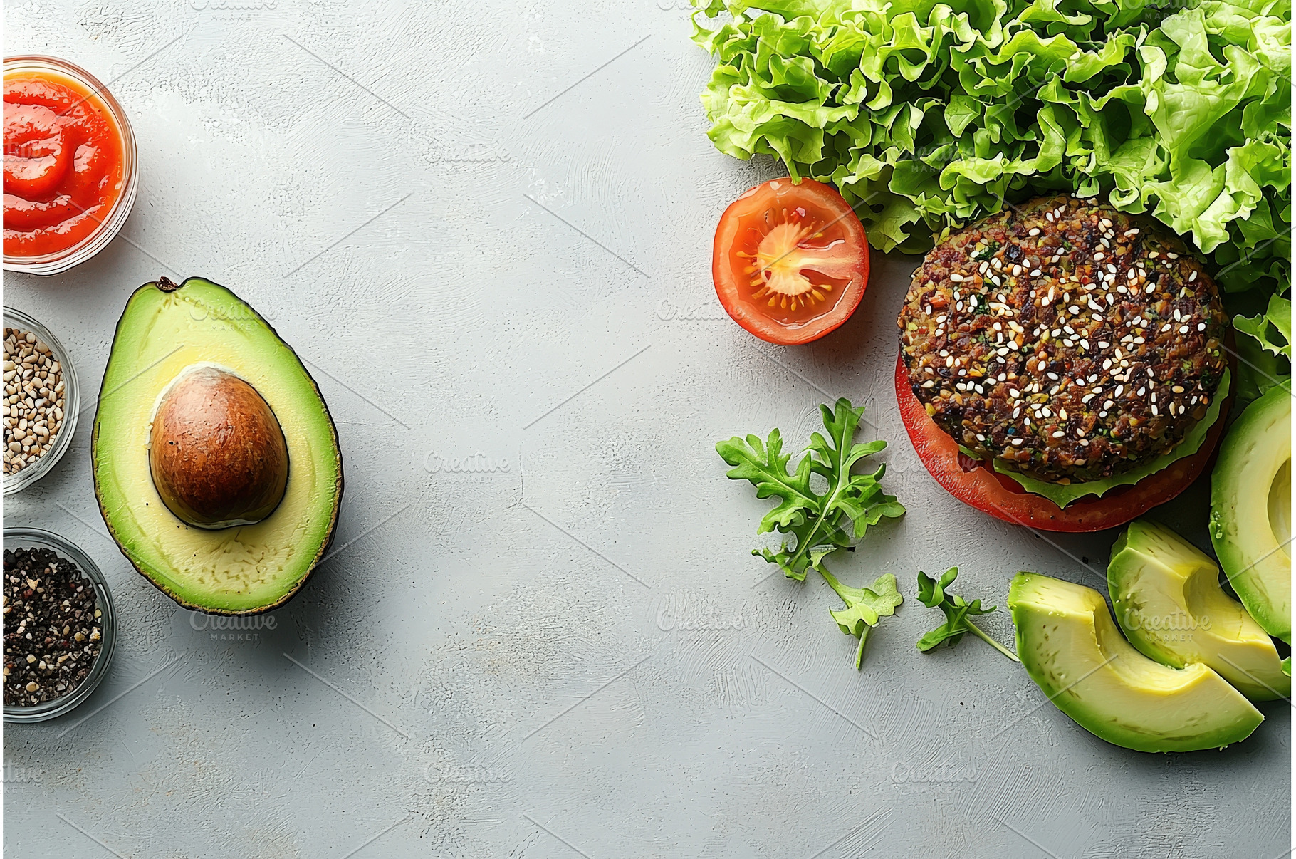 Vegan Burger with Plant-Based Patty, a Food & Drink Photo by Rodica Ciorba