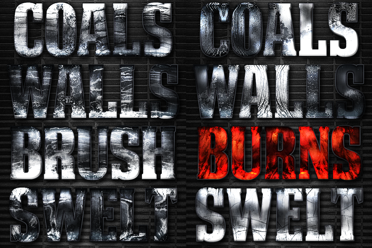 32 Extreme Grunge Layer Styles 3, a Layer Style Add-On by DesignFathoms (Photo 1 of 2)