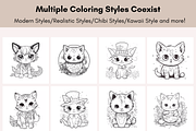 32 Cute Cat Coloring Book for Kids, an Animal Illustration by LA Design (Thumbnail 4 of 10)