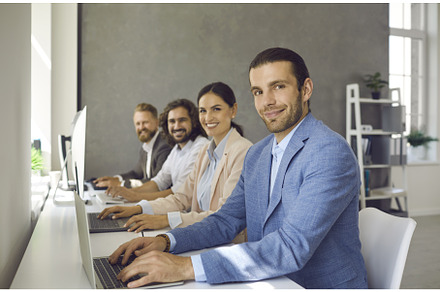 Group of happy smiling young, a Business Photo by StudioRomantic