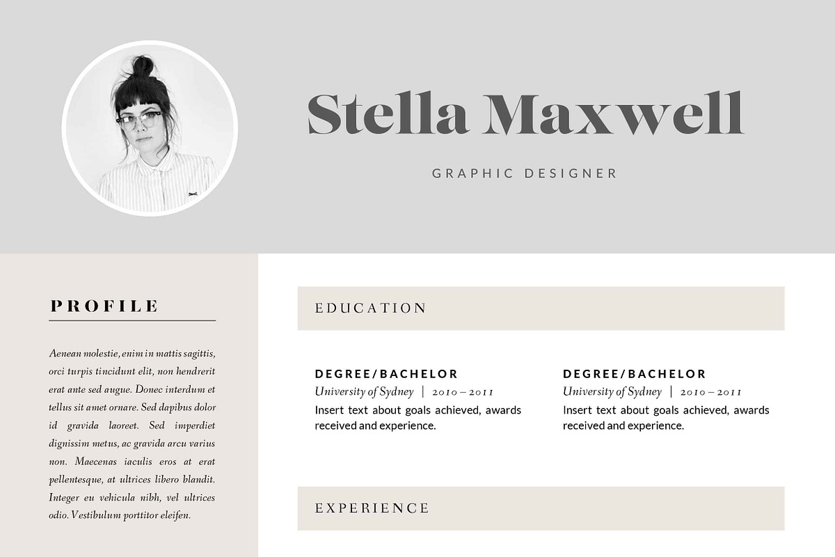 3 Page Resume Template | INDD + DOCX, a Resume Template by Basic Creations (Photo 4 of 5)