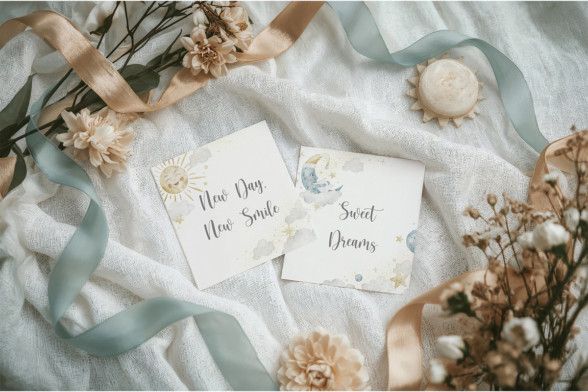 Card Mockups Baby Nursery Shower, a Product Mockup by Alisles (Photo 7 of 12)