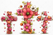 Floral Easter Cross Clipart Png, an Illustration by Craft Nest (Thumbnail 9 of 9)