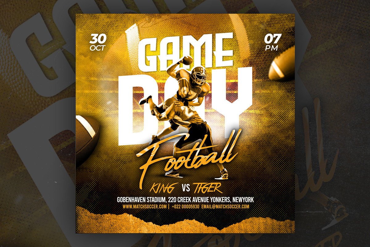 5 Football Flyer Templates, a Flyer Template by Artonix (Photo 3 of 6)