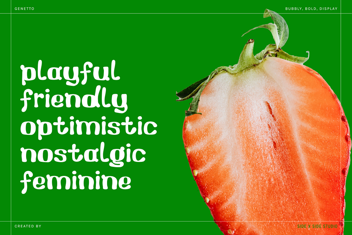 Genetto Display Font + Illustrations, a Sans Serif Font by Side X Side Studio (Photo 2 of 8)
