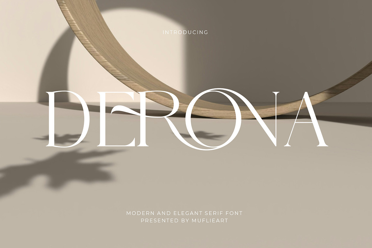 Derona | Modern And Elegant, a Serif Font by Muflieart (Photo 1 of 10)