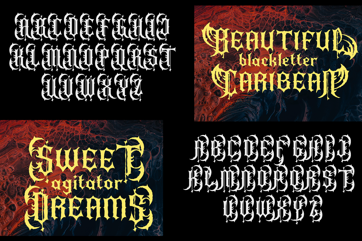 Agitator Blackletter Font, a Blackletter Font by madeDeduk (Photo 6 of 10)