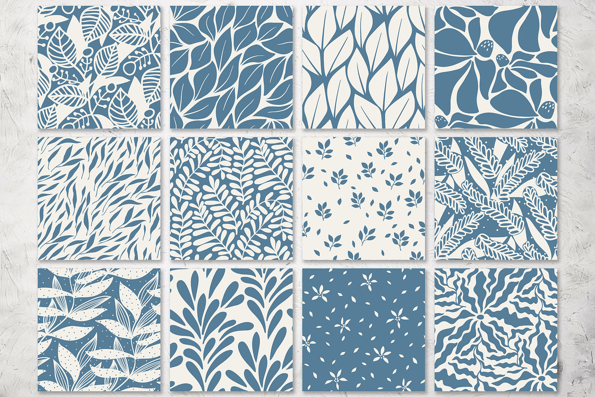 Blue and beige floral patterns, a Pattern Graphic by pineart (Photo 7 of 7)