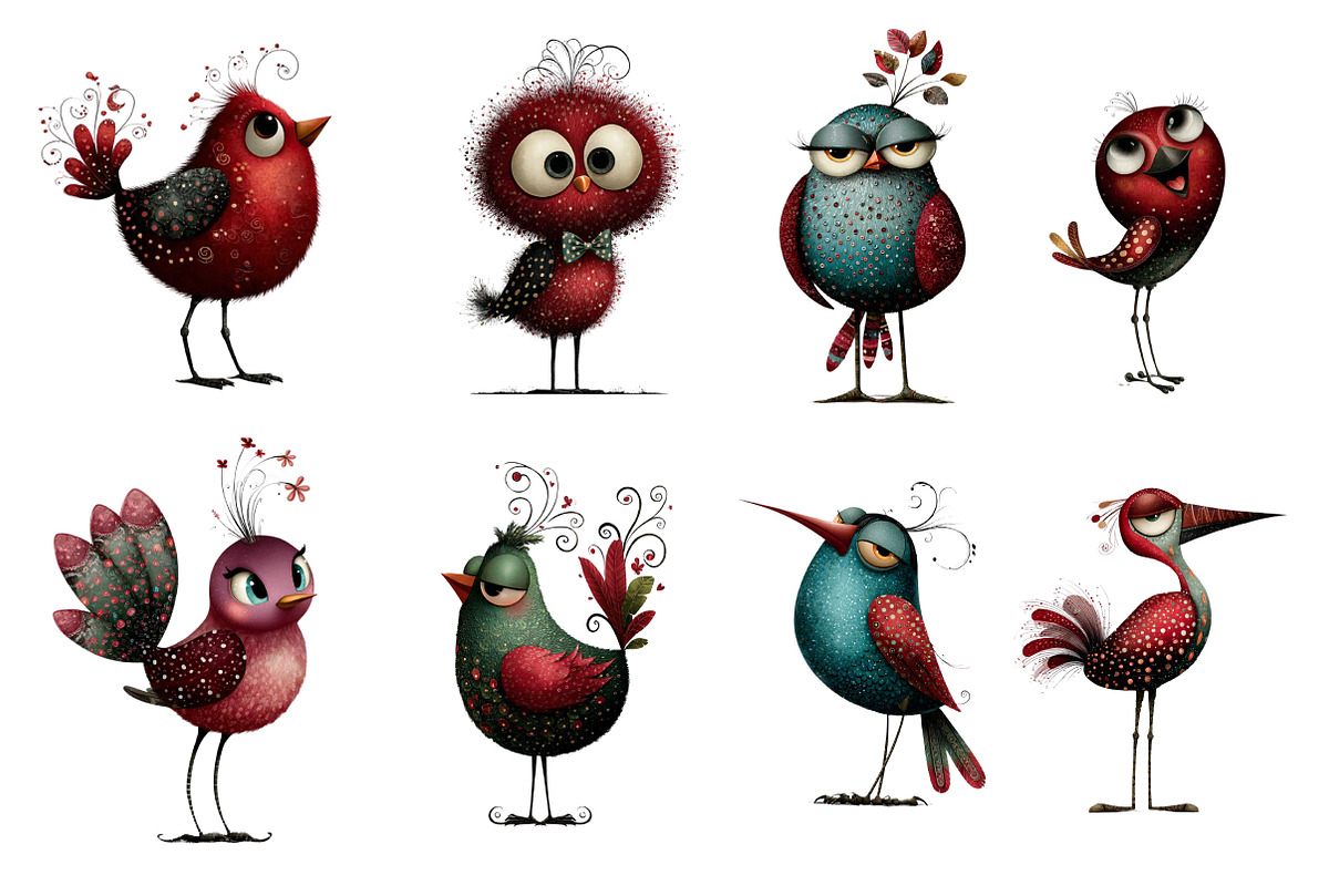 Whimsical & Quirky Bird Clipart, an Illustration by Dream Creation (Photo 4 of 5)