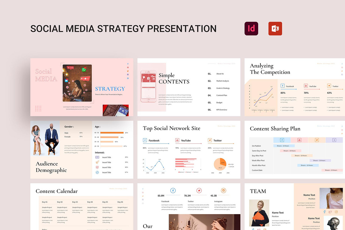 Social Media Strategy Template, a Presentation Template by E-Type (Photo 1 of 5)