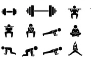 Fitness Workout Silhouette Icon Set, an Illustration by musafir_fashion (Thumbnail 27 of 51)