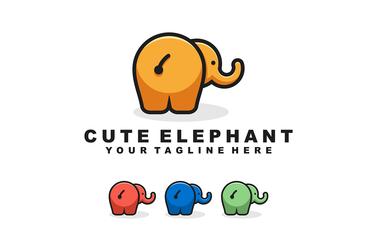 CUTE ELEPHANT LOGO, a Branding & Logo Template by artism_design