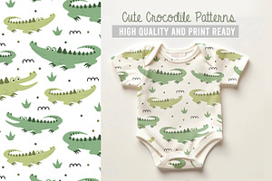 Cute Crocodile Seamless Pattern