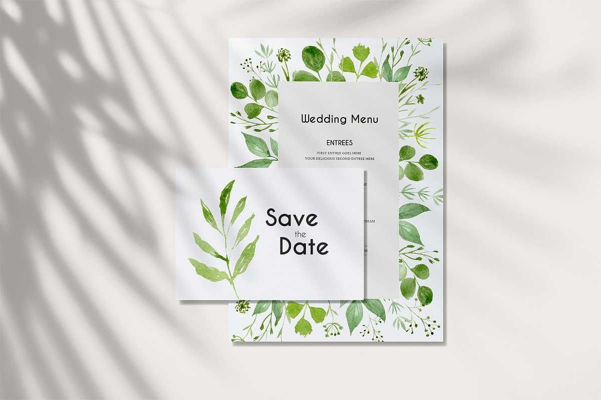 Greenery Watercolor Collection, a Decorative Illustration by Liliia Polos Illustration (Photo 7 of 10)