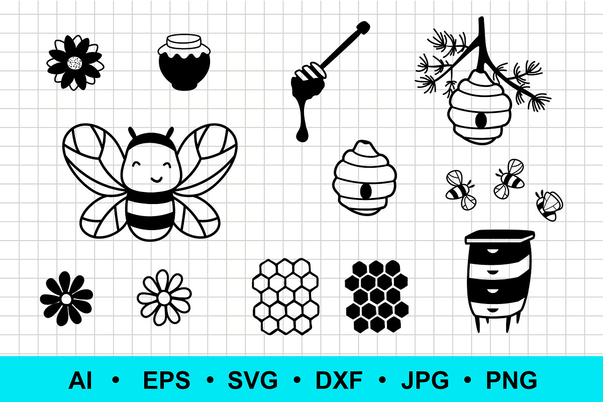 Bee and honey, a Food Illustration by Elena Nesterova (Photo 1 of 3)