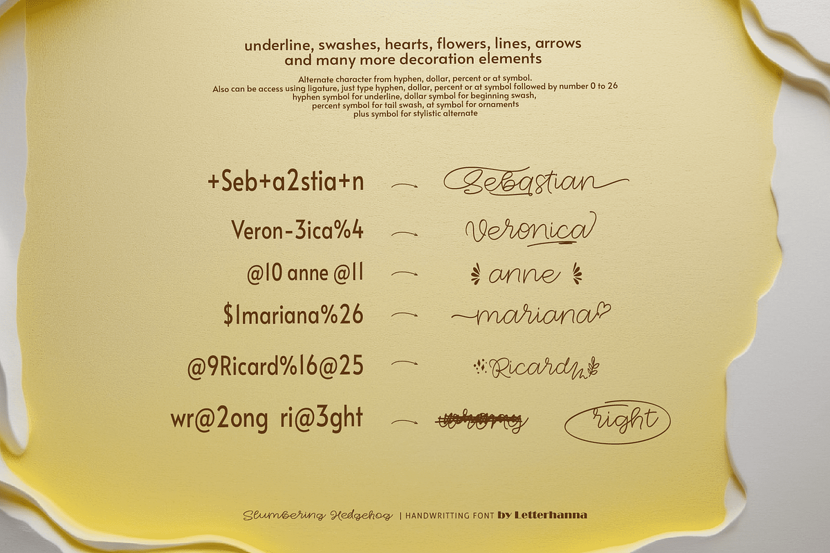 Slumbering Hedgehog Font, a Handwritten Font by Letterhanna Studio (Photo 5 of 24)