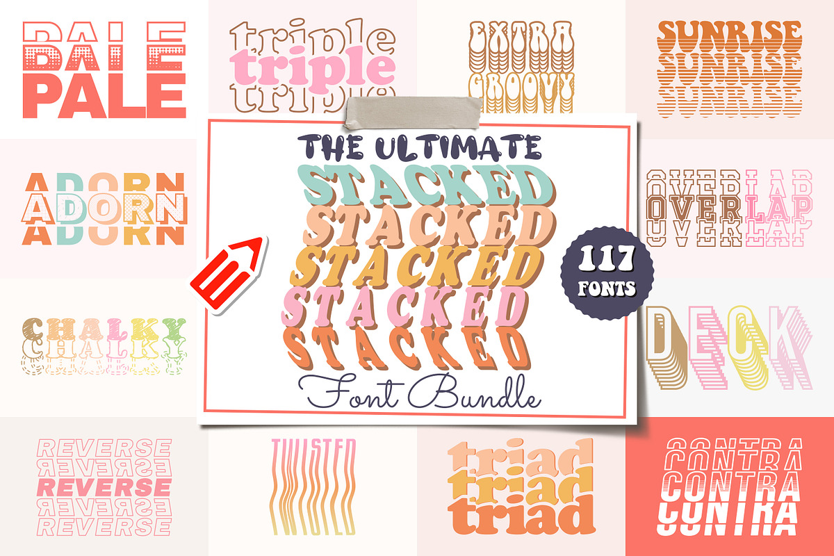 The Ultimate Stacked Font Bundle, a Font by WADLEN (Photo 1 of 10)