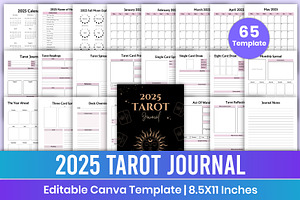 2025 Tarot Journal Canva Template, a Stationery Template by Mustafiz