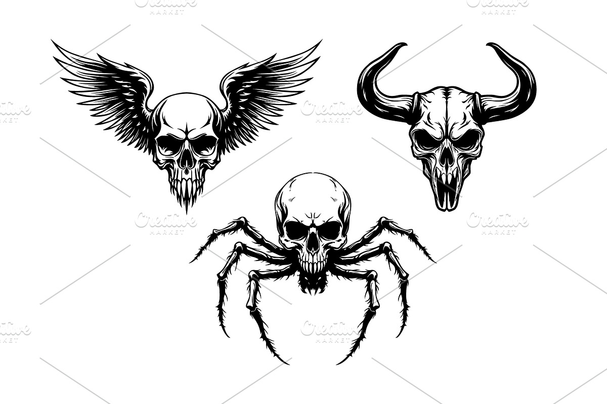 Skull Tattoo, an Empty State Illustration by Pixes