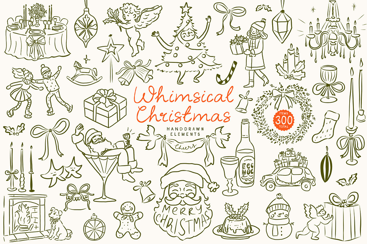 Hand Drawn Christmas SVG Bundle, a Seasonal Illustration by Ayya Studio (Photo 2 of 34)