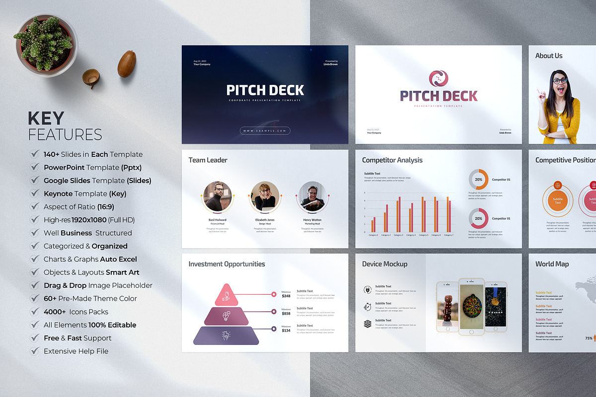 Pitch Deck Presentation Bundle, a Presentation Template by White Graphic (Photo 2 of 13)