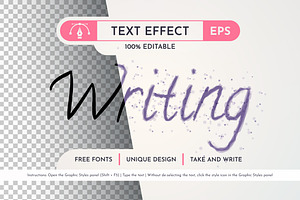 Writing Text Effect, Graphic Style, a Layer Style Add-On by rwgusev