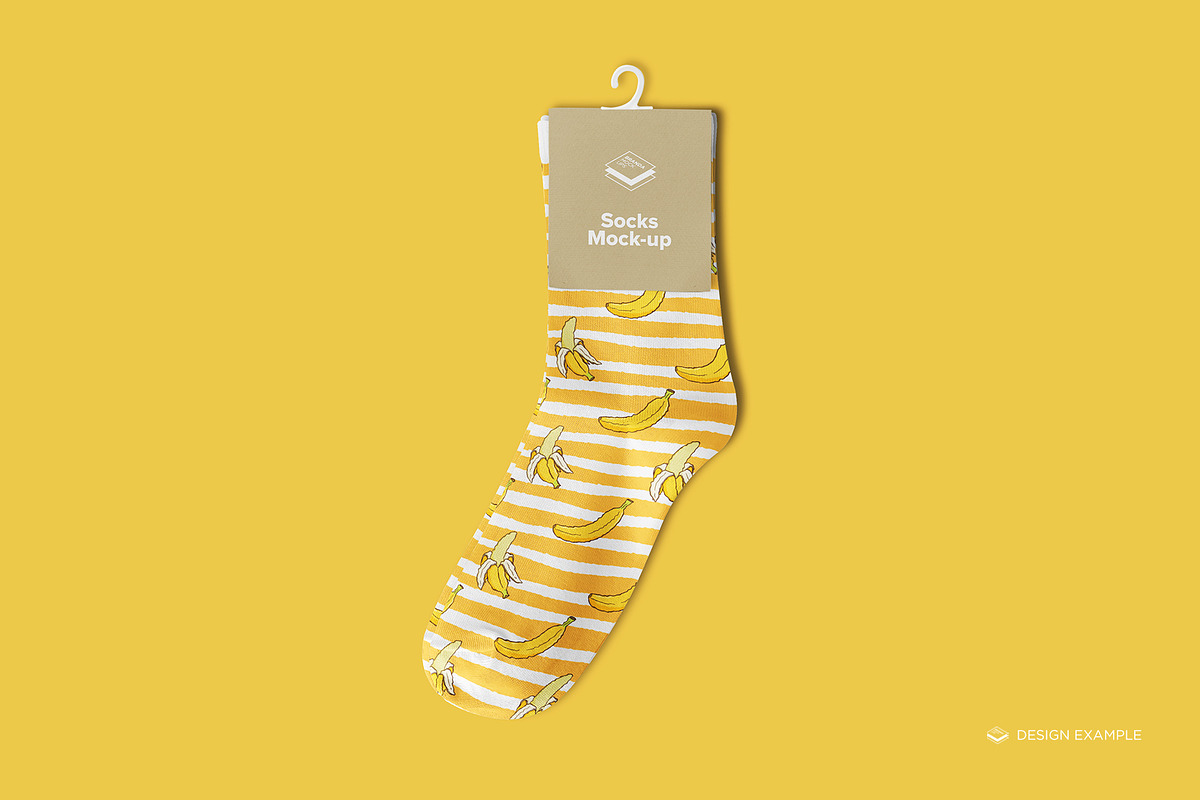 Mid Calf Crew Socks 2 Mock-up, a Packaging Mockup by Branda Keeps (Photo 6 of 17)