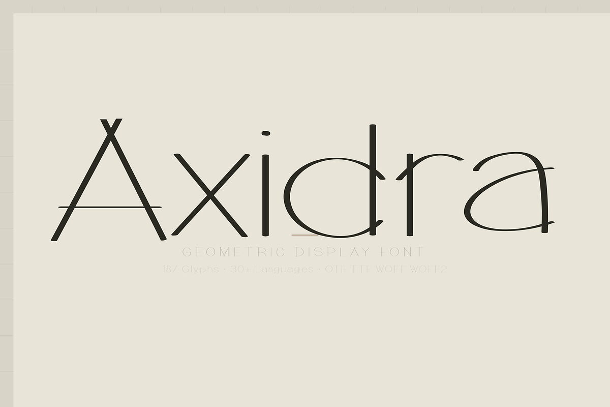 Axidra — Geometric Display Font, a Handwritten Font by Lettra Studio (Photo 1 of 15)