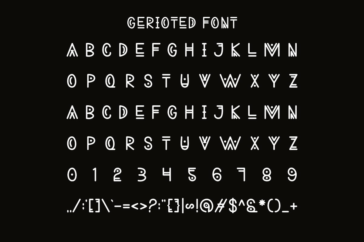 Gerioted - African Experimental Font, a Sans Serif Font by Iqsiart Studio (Photo 5 of 6)