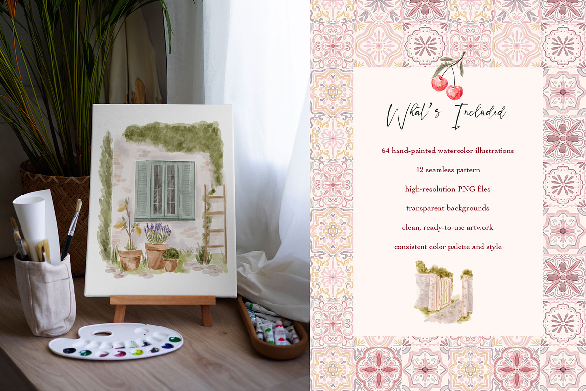 European Spring Garden Watercolor, a Decorative Illustration by Mio Buono (Photo 2 of 13)