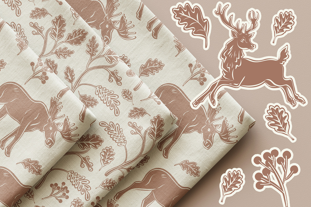 Linocut Animals rustic patterns, an Animal Illustration by Carpet Tapete Pretzel (Photo 9 of 17)