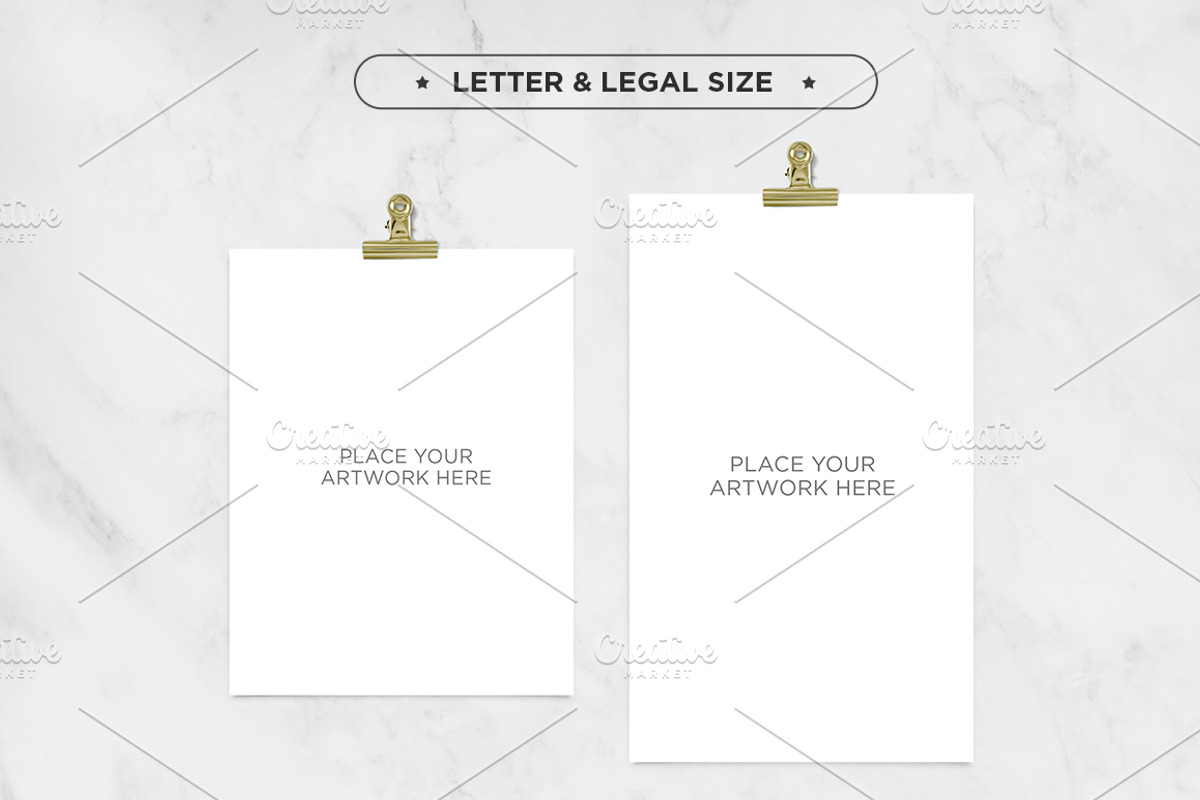 Mockup . Gold Paper Clip, a Print Template by tomodachi studio (Photo 3 of 6)
