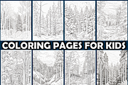 Elegant Snow-Covered Forest Coloring, an Animal Illustration by maggiesar (Thumbnail 3 of 4)