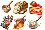 Vintage Baking Sublimation Clipart, an Illustration by Designworld (Thumbnail 4 of 7)