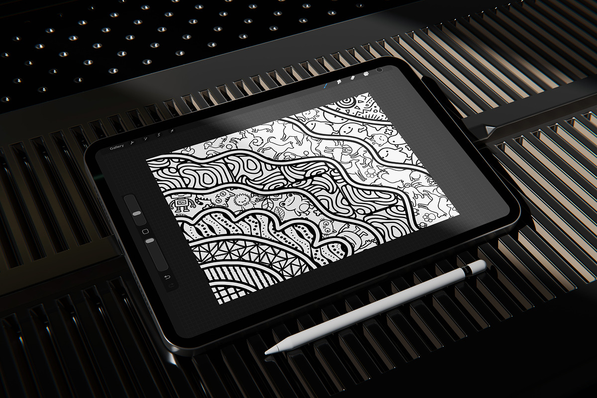 61 Procreate Coloring Book Patterns, a Brush Add-On by Heather Green Designs (Photo 9 of 10)