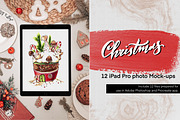 IPad Pro Christmas Photo Mockups, a Print Template by Letter Elfa Studio (Thumbnail 1 of 10)
