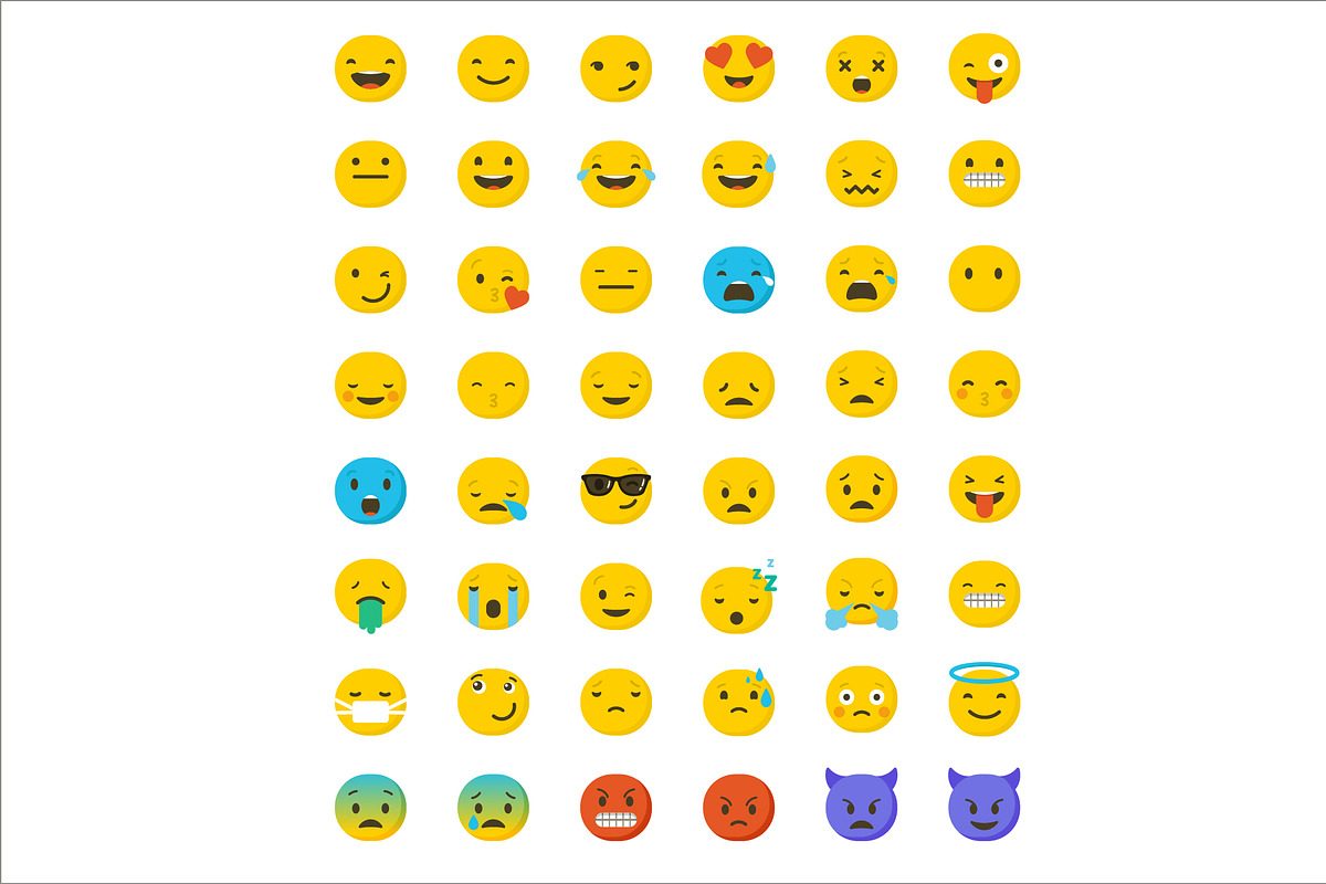 Emoji / emoticons bundle of icons preview 4