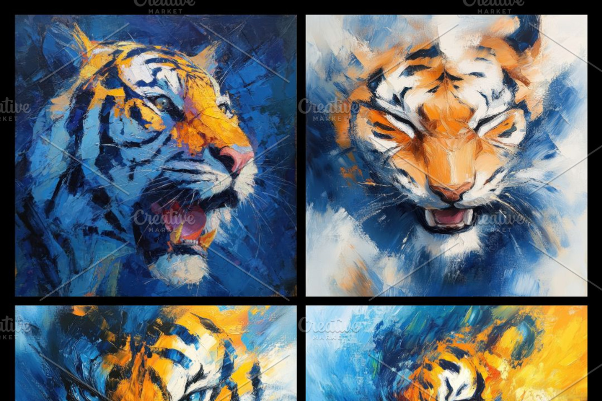 Majestic Tiger Art Set, an Animal Illustration by pictures for you (Photo 2 of 22)