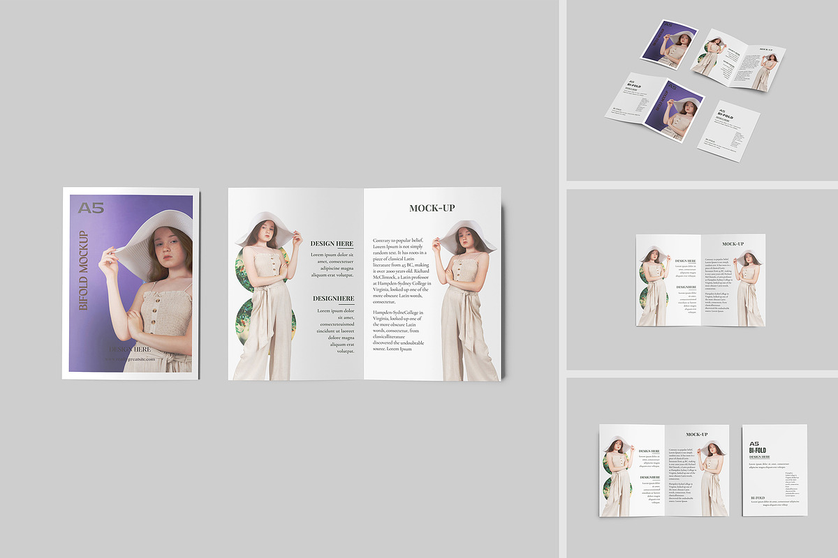 A5 Bifold Brochure Mockup, a Product Mockup by Difa Design | Creative ...