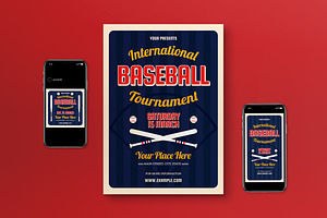 Baseball Tournament Flyer Set