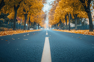 A quiet empty road winds through, a Photo by Pavel_design